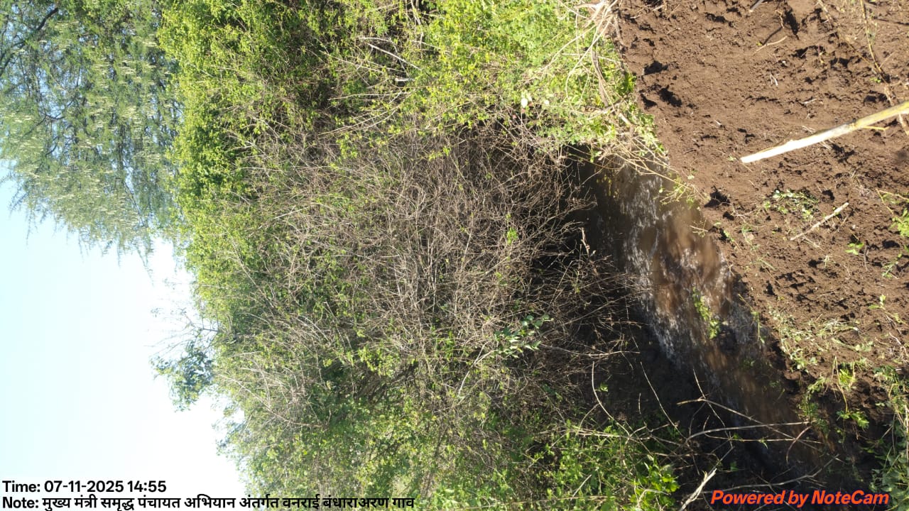 Vanrai Bandhara stream site — water conservation work